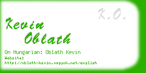 kevin oblath business card